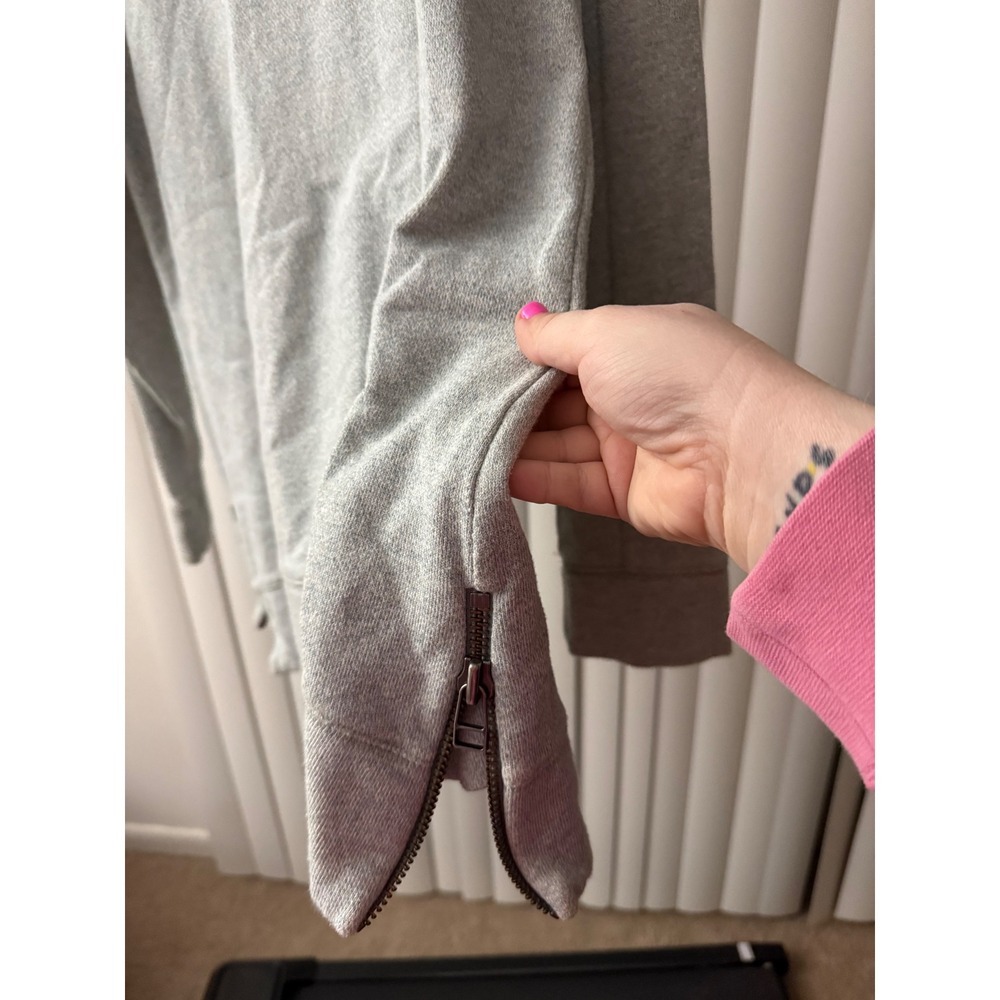 Soft Surroundings Urban Chic sweatshirt cutout design zipper accents Blue Gray L - Picture 4 of 5